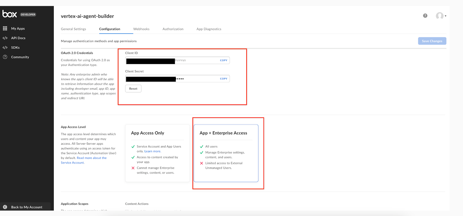 receber a configuração do cliente