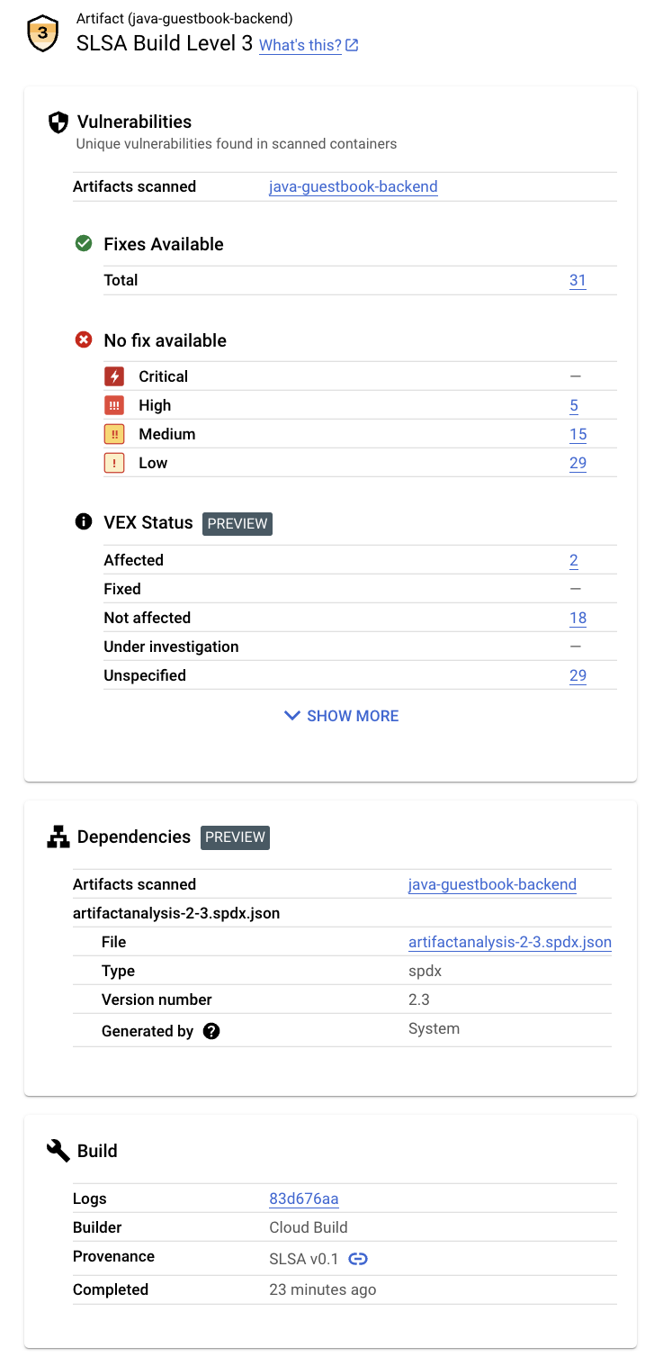 Tab „Sicherheit“