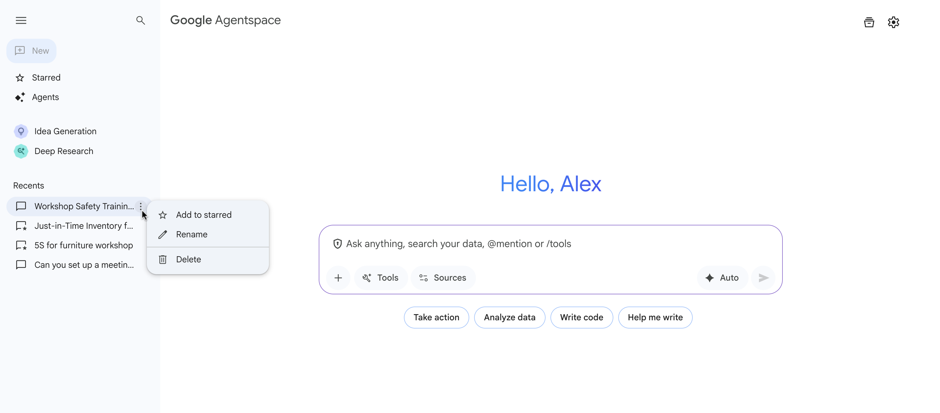 Manage your recent chats