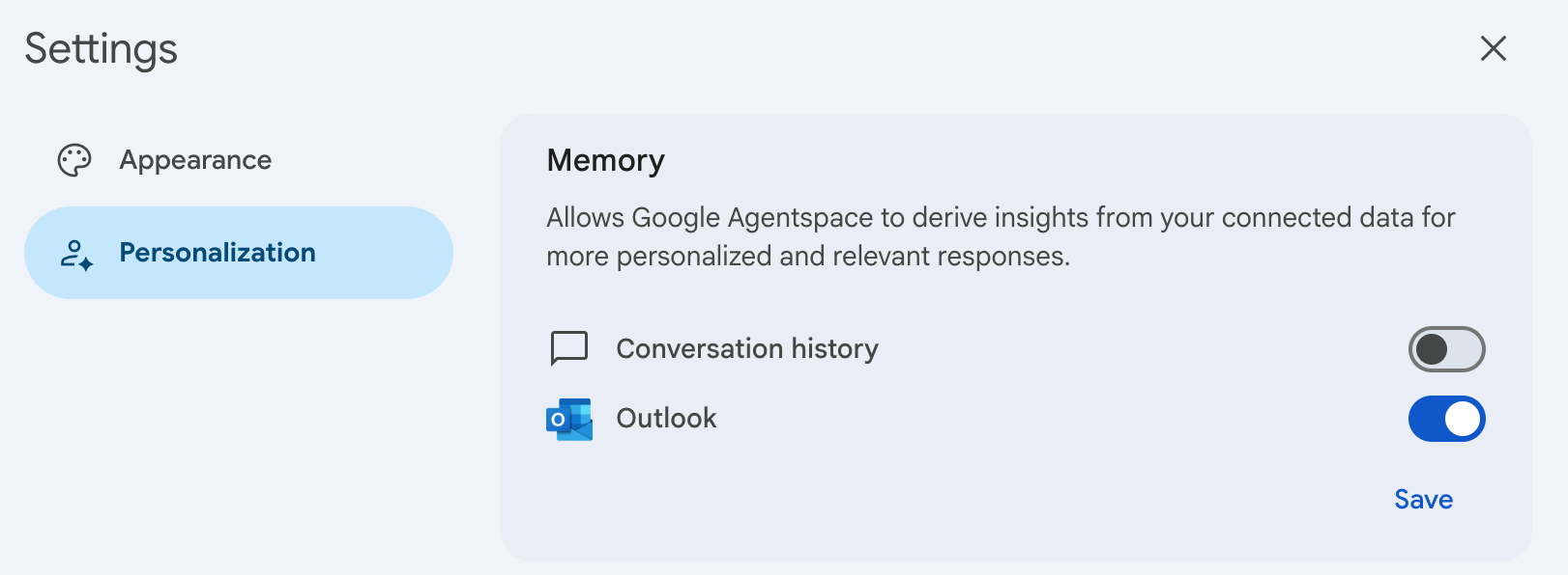 This image shows the toggles for connecting or disconnecting data sources.