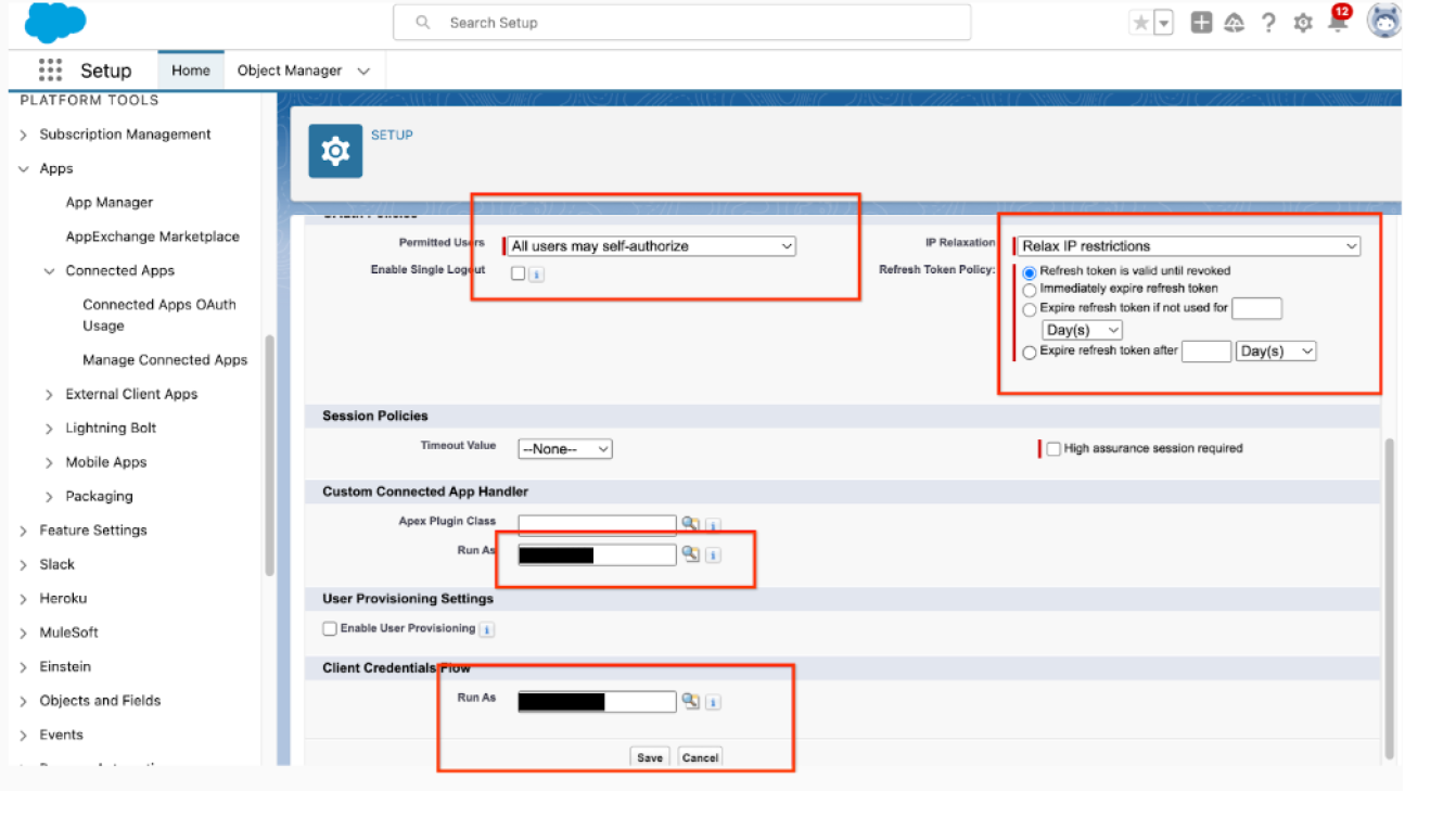 Configure the connected app and add client credentials flow