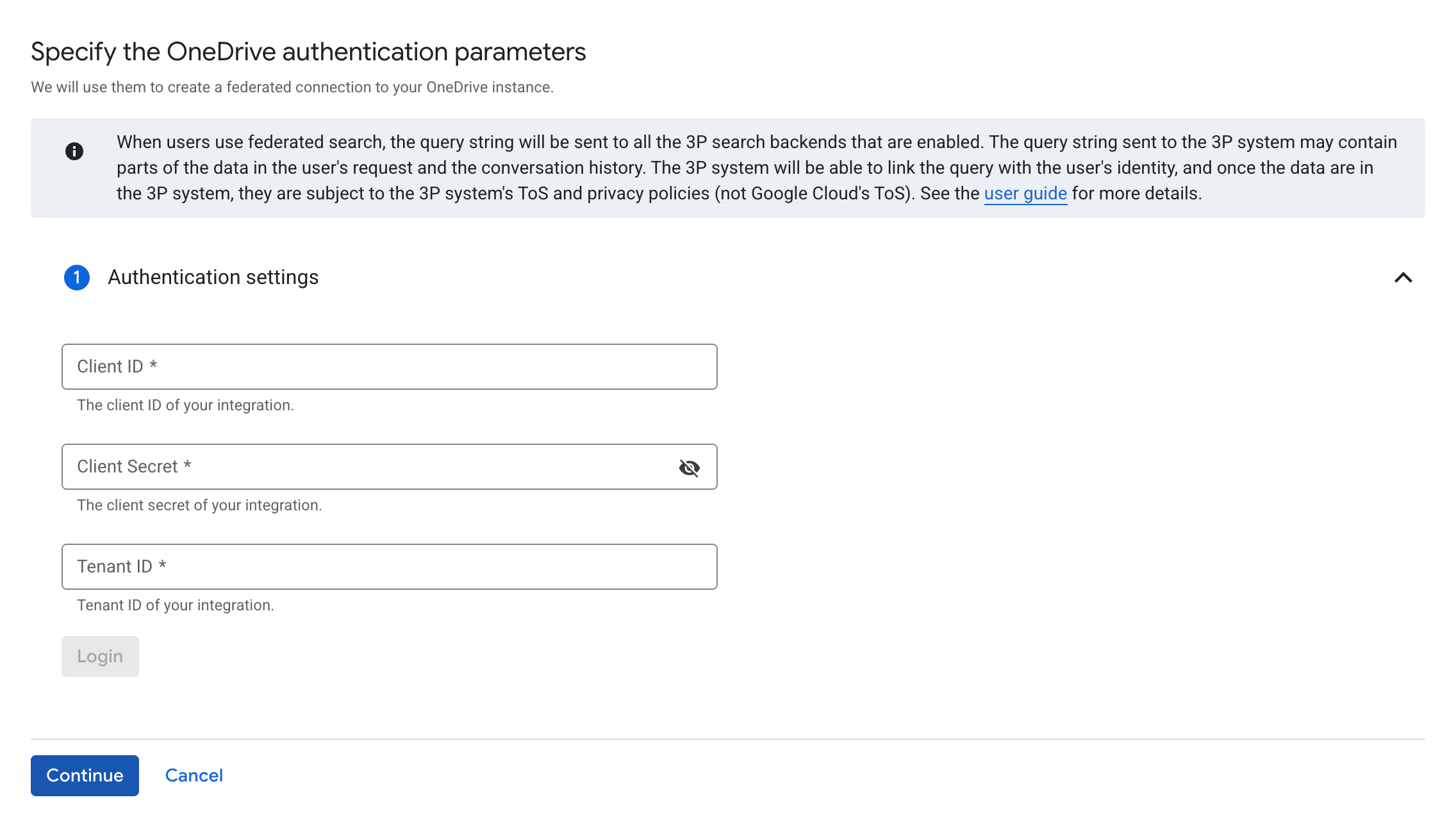 Log in using OAuth 2.0 credentials