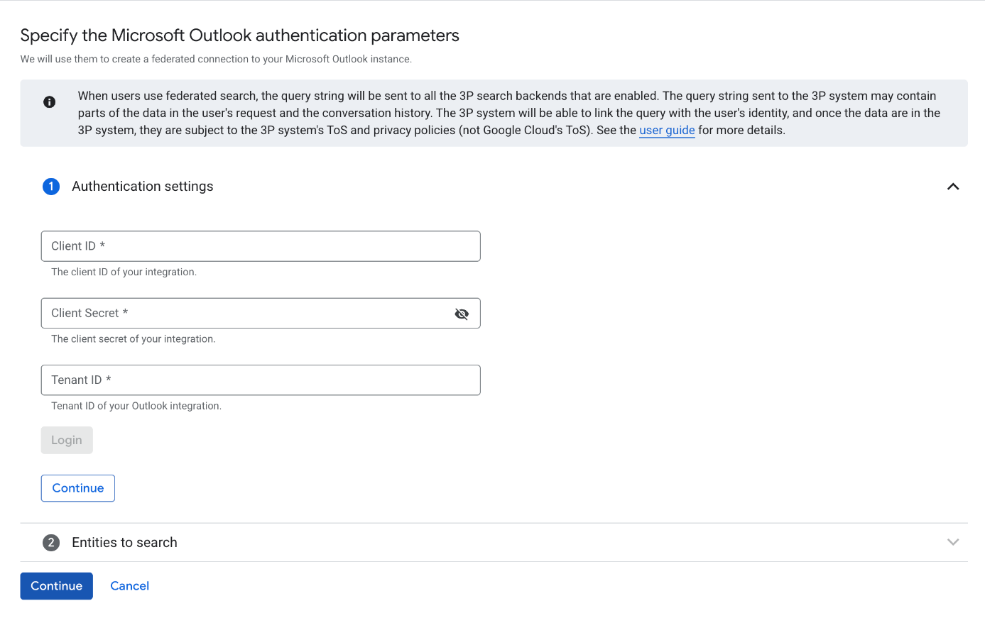 Log in using OAuth 2.0 credentials
