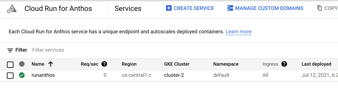 Cloud console page