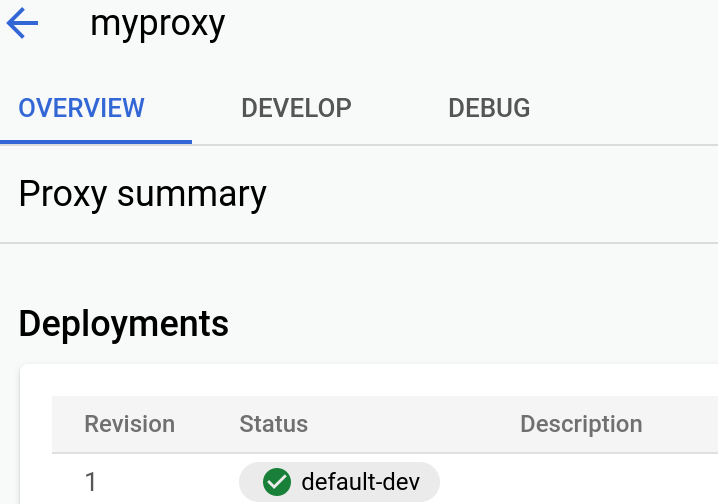 總覽檢視畫面中的 Proxy。