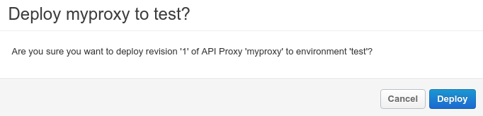 確認對話方塊，用於部署 Proxy。