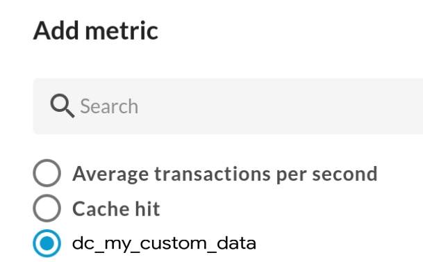 DataCapture のカスタム指標の追加。