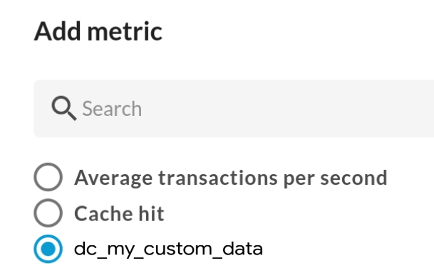 新增 DataCapture 自訂指標。