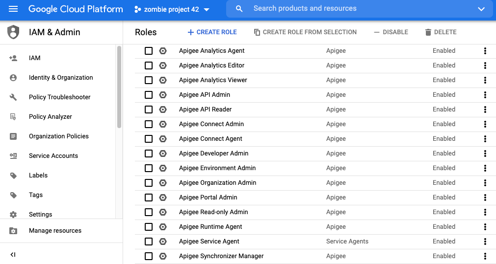 Visualizzazione Autorizzazioni IAM nella console Cloud