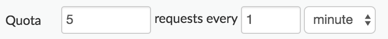 Set the allowed quota limit, time unit, and interval for an API product.