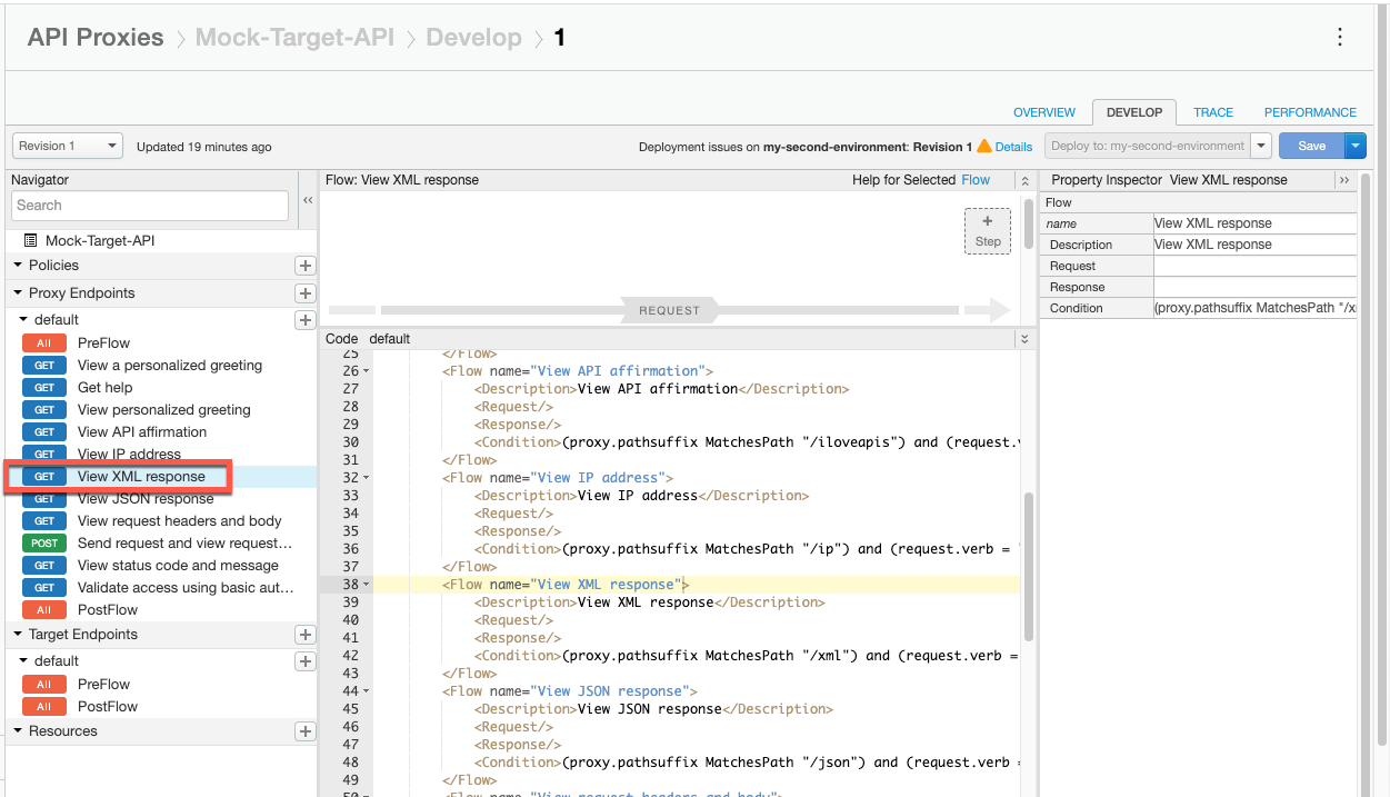 Seleziona Visualizza risposta XML