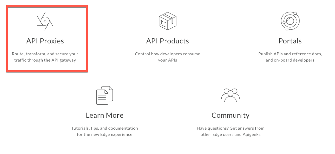在着陆页上点击“API 代理”