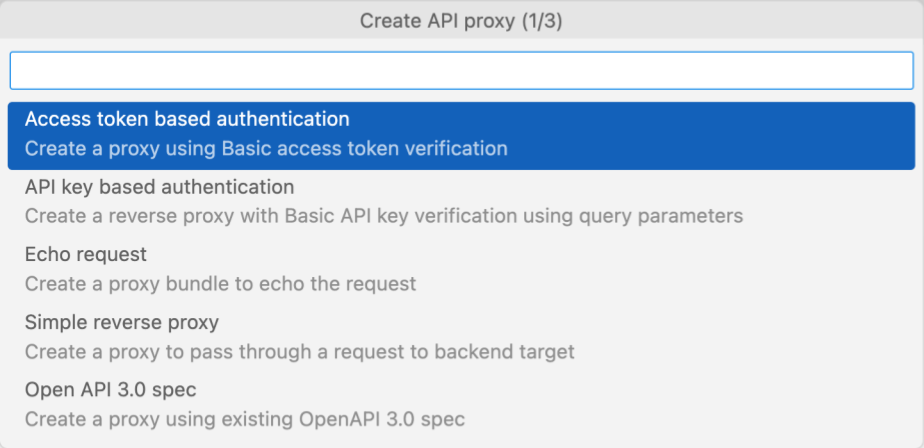 「Create proxy」精靈的第一頁