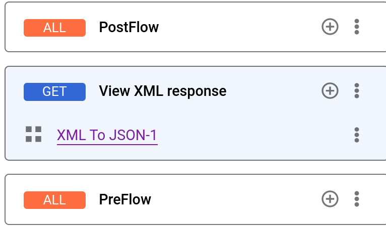 在流程中將 XML 轉換為 JSON 的政策