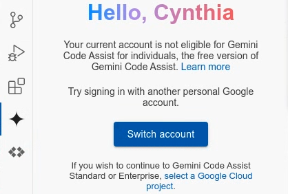 Gemini Code Assist for Gemini Code Assist Chat missing project