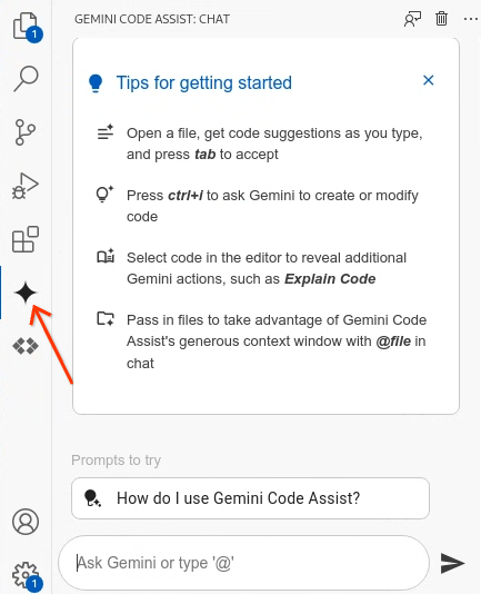 Cloud Code Gemini Code Assist chat