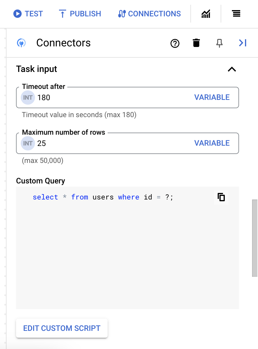 顯示自訂 SQL 查詢的圖片