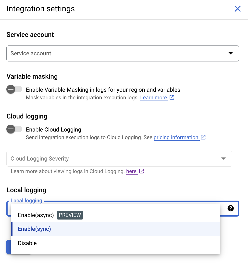 imagen que muestra las opciones de registro local