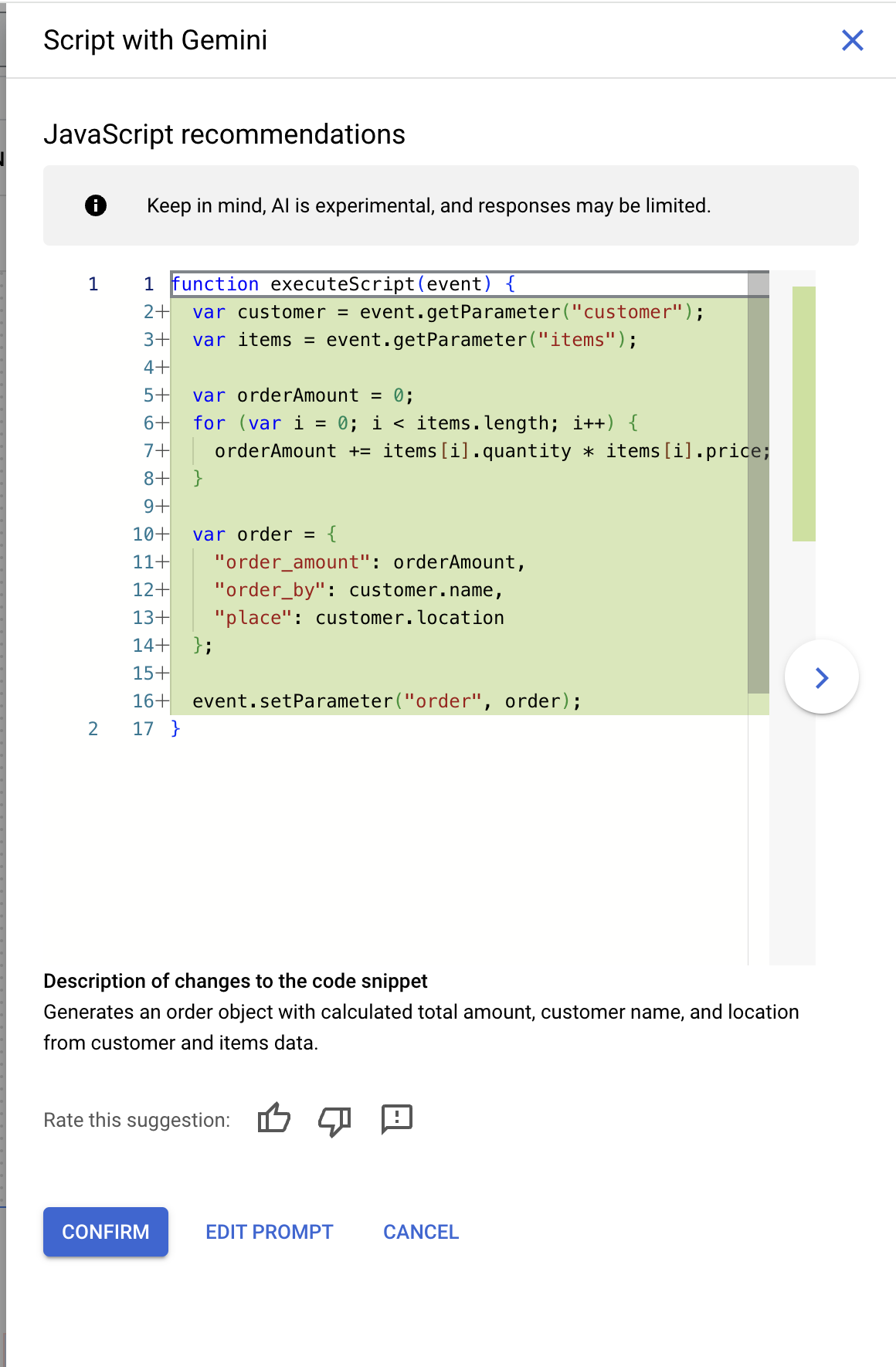 add prompt to generate script using Gemini