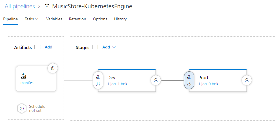 Azure Pipelines 中更新流水线的屏幕截图