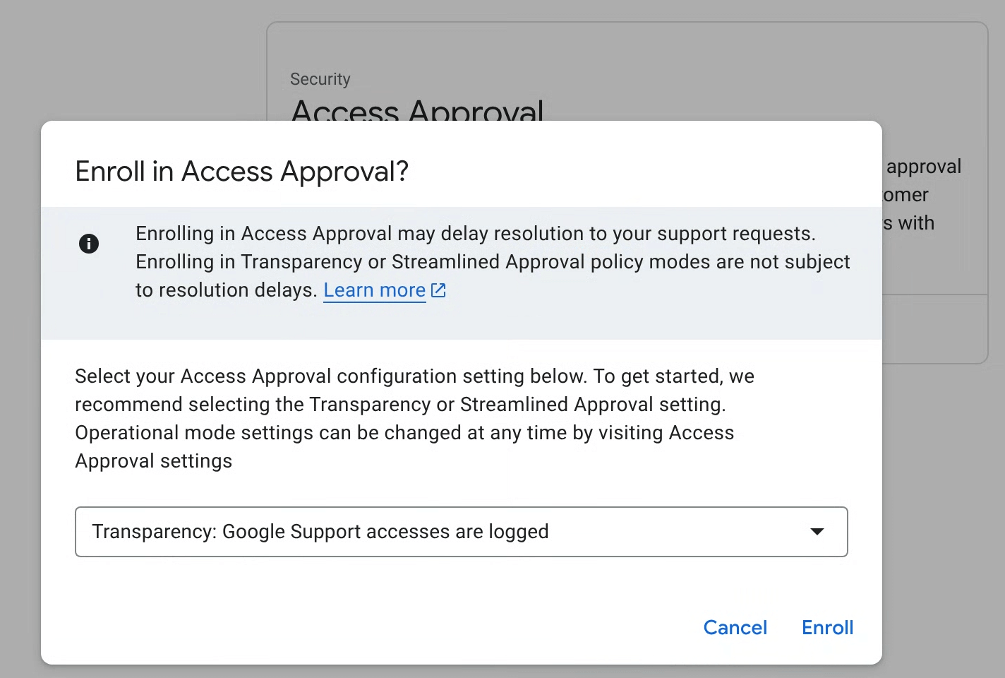 注册 Access Approval。