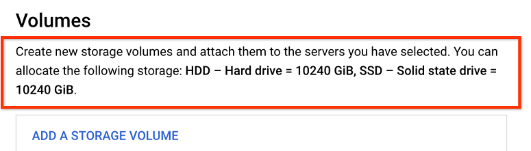 Il messaggio relativo alla quota disponibile è evidenziato per il modulo di inserimento della Google Cloud Console