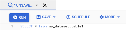 在 Google Cloud 控制台中建立新的排程查詢。