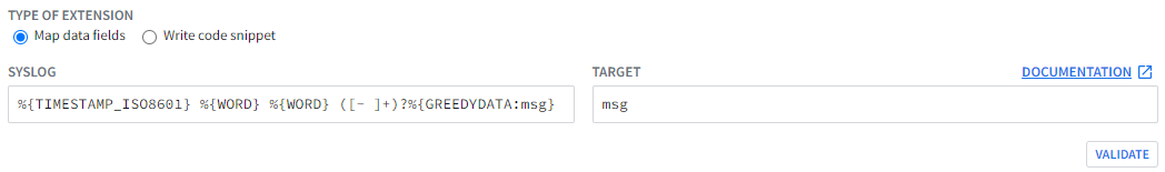 Syslog 擷取器欄位