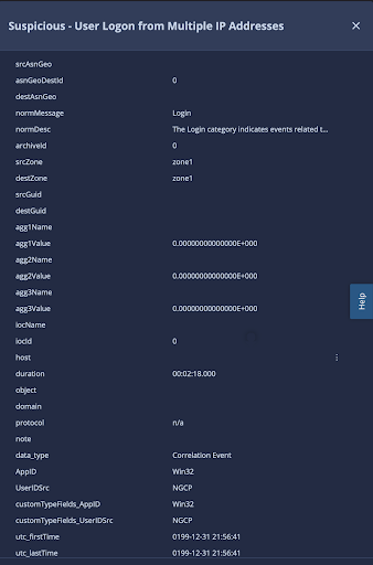 Evento de Google SecOps basado en datos de correlación o de eventos fuente