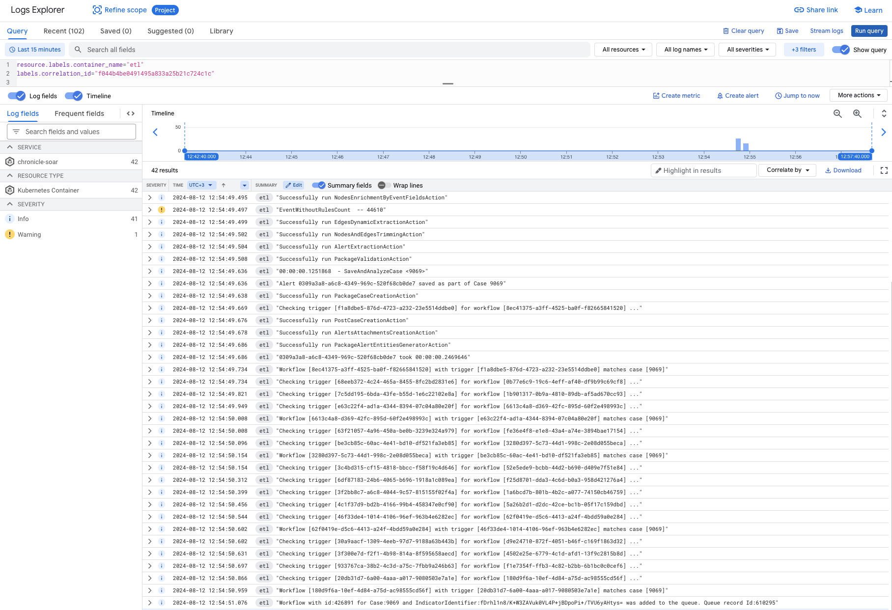 ETL ingestion logs filter.