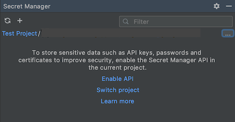 在 Secret Manager 面板中啟用 API 連結