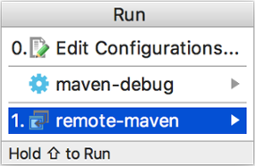 顯示「Run/Debug Configurations」對話方塊的螢幕截圖。