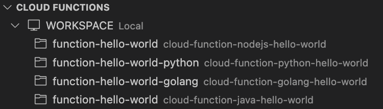 Multi-folder workspace in Cloud Functions Explorer