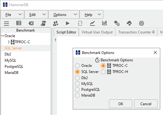 TPROC-C-Benchmark-Optionen festlegen