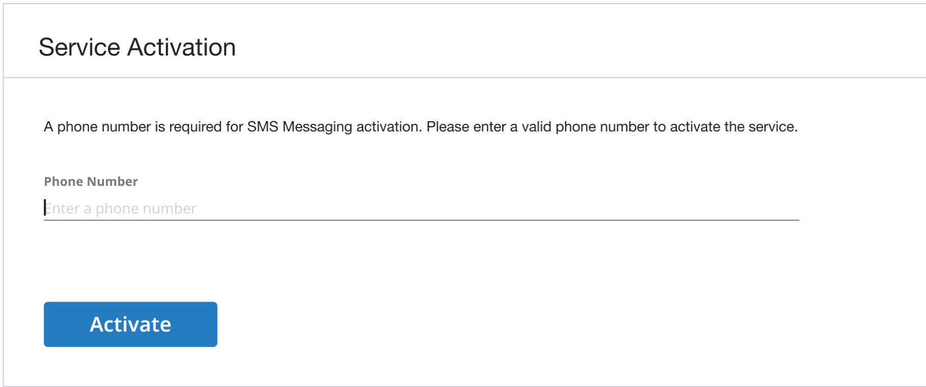 Phone number activation display