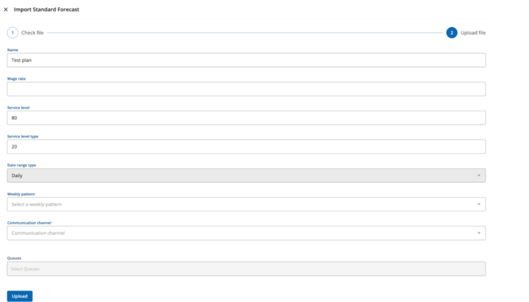 An example of the import form is shown.