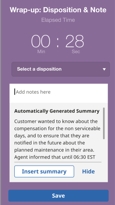 Disposition and summary display