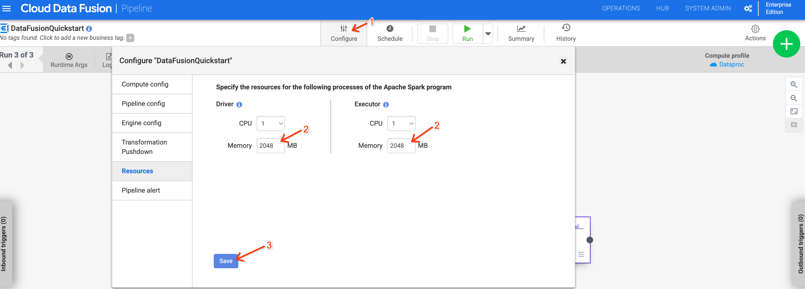 Configurar los recursos