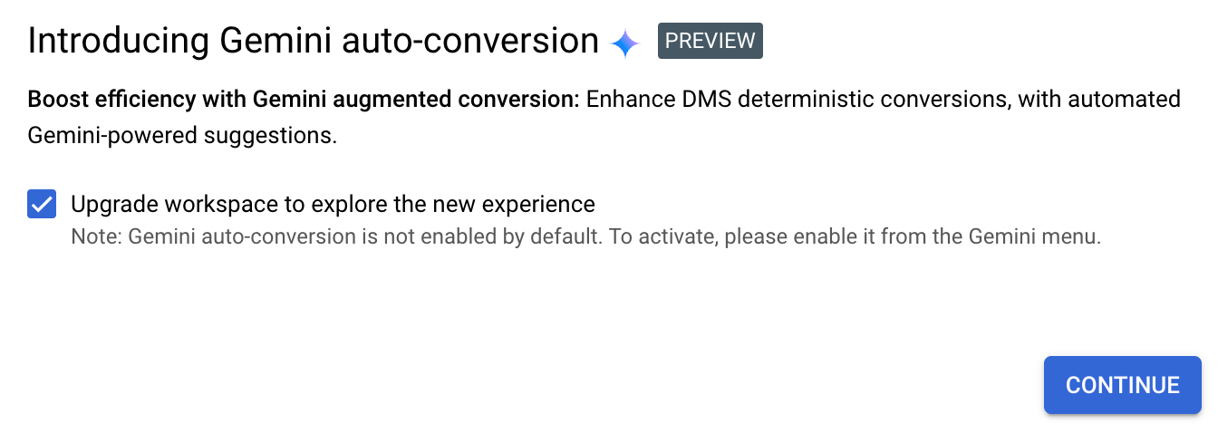 caixa de diálogo que mostra a oferta de upgrade do espaço de trabalho de conversão
        na interface do espaço de trabalho de conversão.