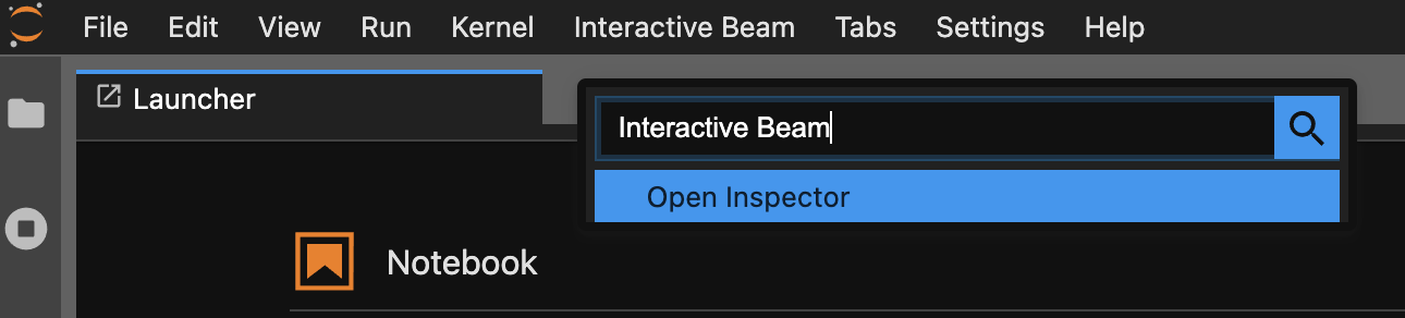 コマンド パレットで Inspector を開く