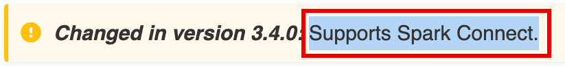 Supports Spark Connect message