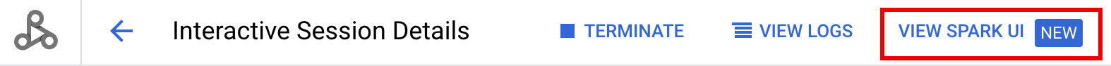 View Spark UI button in session details page in console