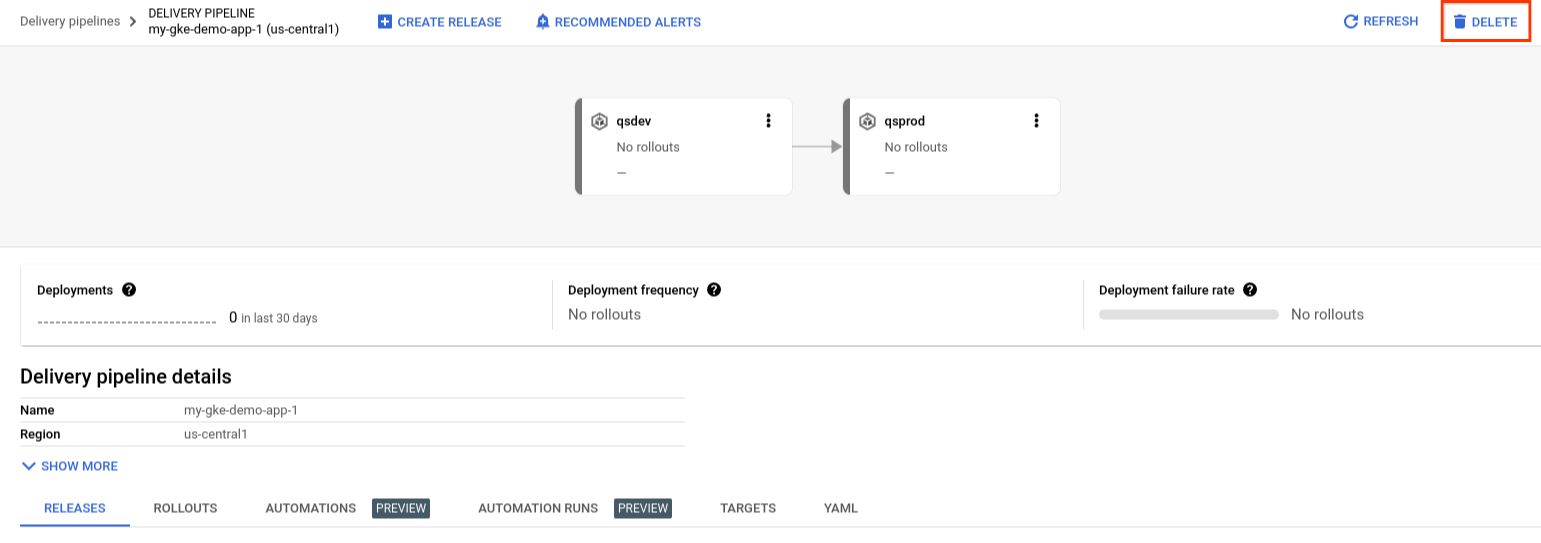 메뉴 아이콘을 보여주는 Google Cloud 콘솔의 대상