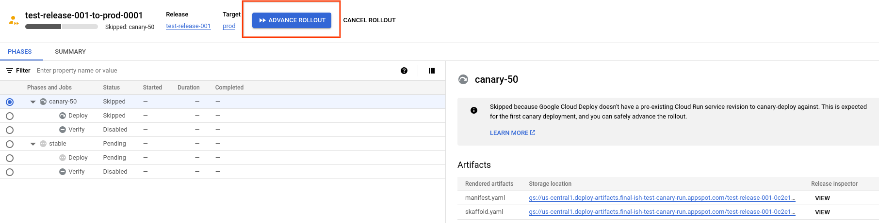 Dettagli sull&#39;implementazione nella console Google Cloud 