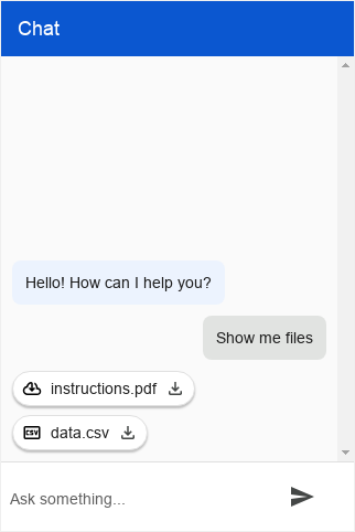 Dialogflow Messenger files type screenshot