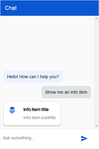 Screenshot jenis info Dialogflow Messenger