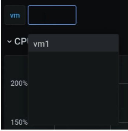 Scegli la VM da visualizzare.