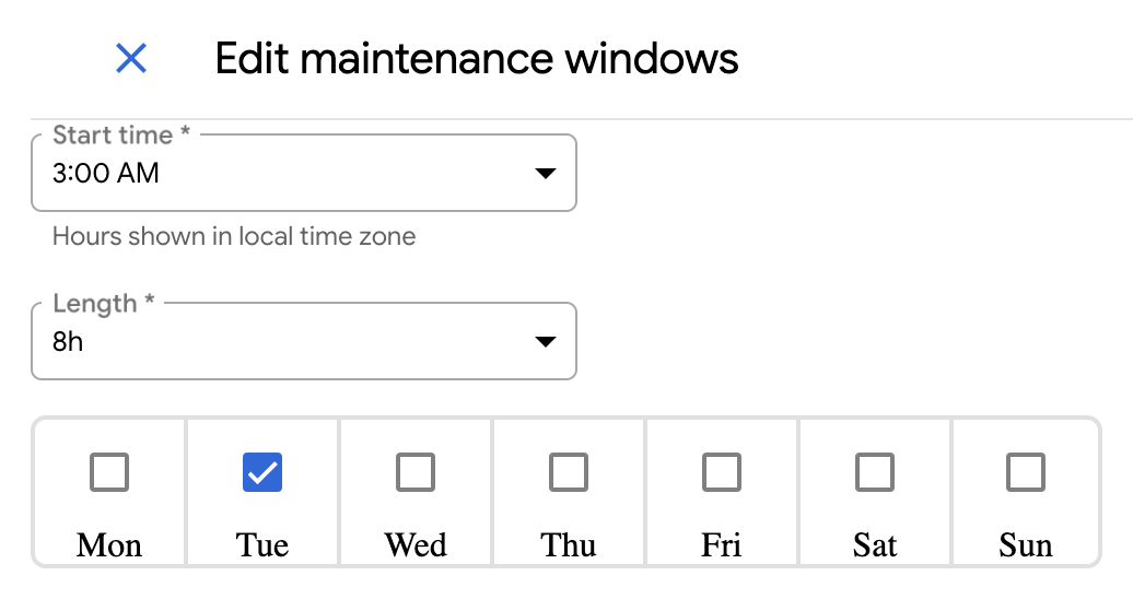 Create a maintenance window