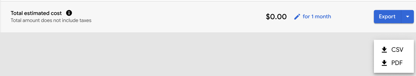 Clique no botão &quot;Exportar&quot; da calculadora de preços.