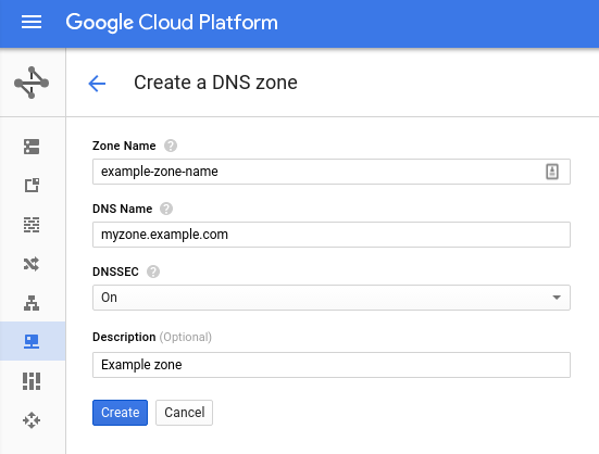 Crear zona con firma de DNSSEC